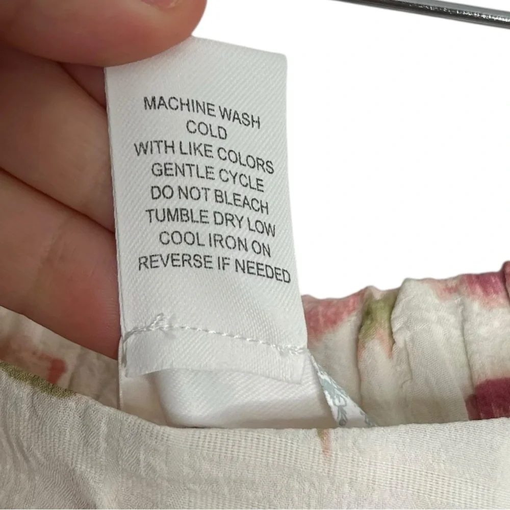 Altar'd State Sky Floral Midi Tiered Skirt Ivory Pink Floral Women’s Size XL - Picture 8 of 8